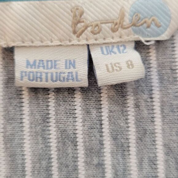 Boden Short Sleeve Ribbed Top in Heather Gray W0067 Size 8 - Picture 2 of 4